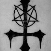 upside down cross - inverted satanic cross; symbol of satan, demons and sin