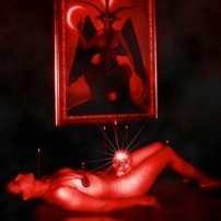 Naked Woman on Satanic Ritual Altar