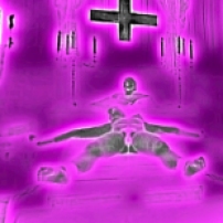 nude woman on satanic altar